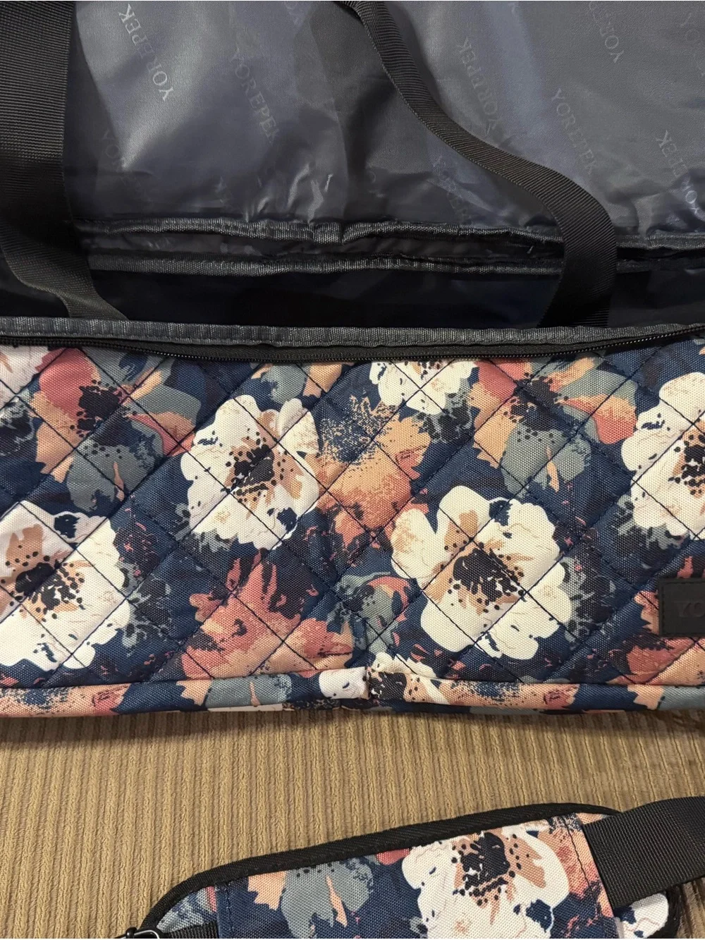 Floral Cricut machine carrier in Navy, Blush & Cream